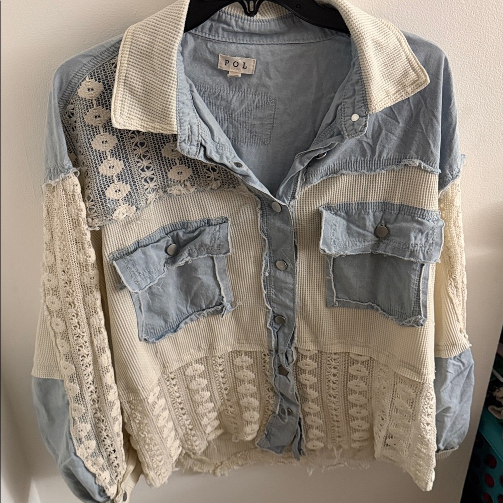 Denim & Lace POL Shacket